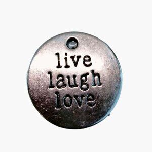 Live Laugh Love Pendant Charm Inspiration  Totem Silver Metal Medal